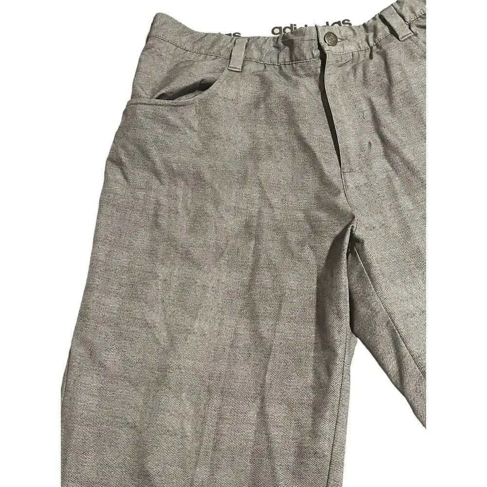 Adidas Mens Performance Golf Pants Gray Brown Logo 32x31